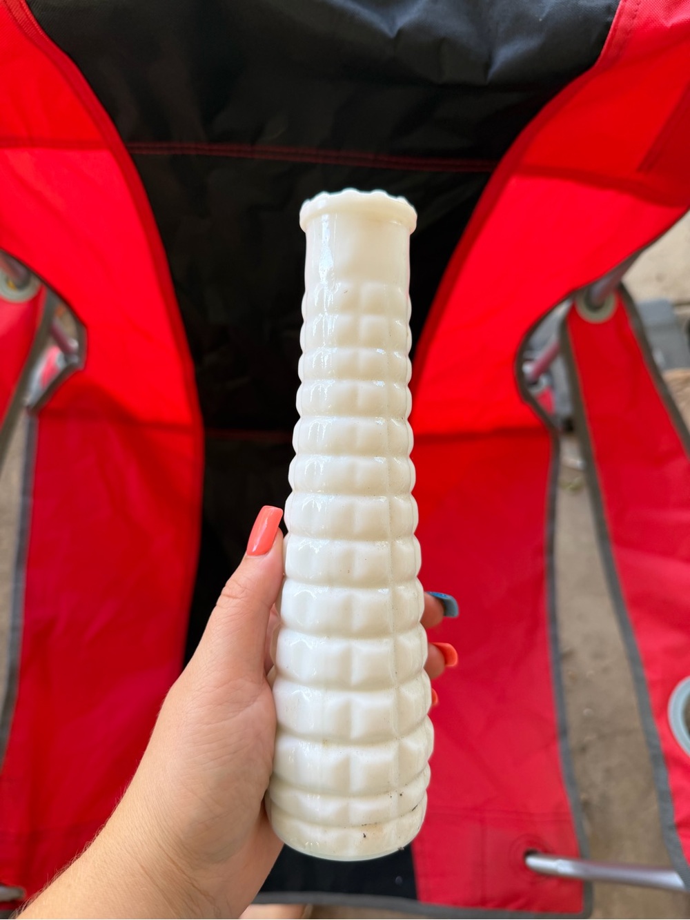 White Textured Ceramic Bud Vase